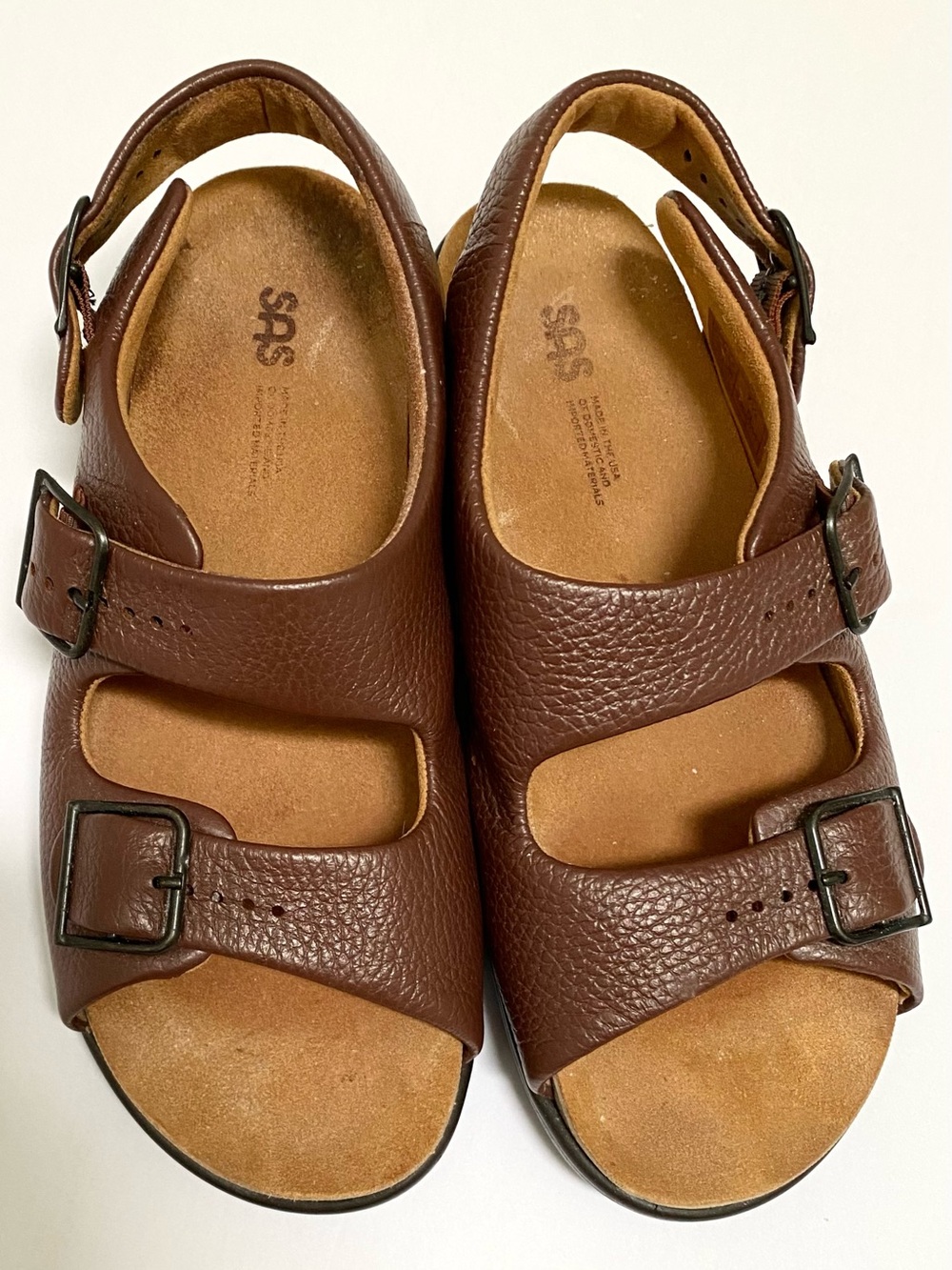 SAS Relaxed Comfort Leather Sandals Amber 7 1/2 N